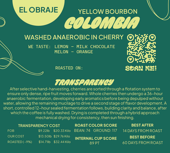 COLOMBIA YELLOW BOURBON WASHED EL OBRAJE